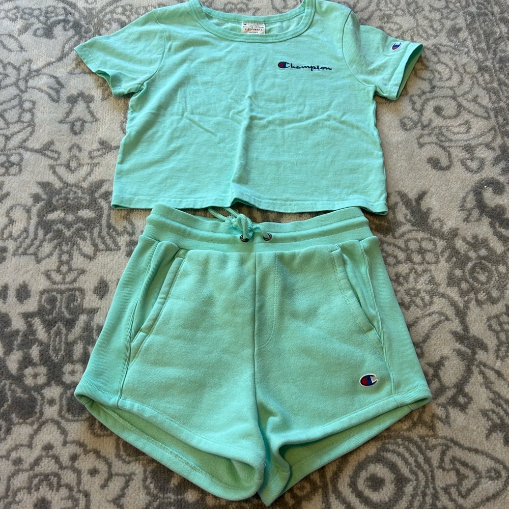 Champion Crop Top and Shorts Set